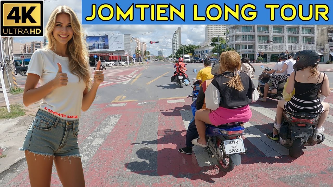Long Tour in Sunny Day at Jomtien   2024 October Pattaya Thailand