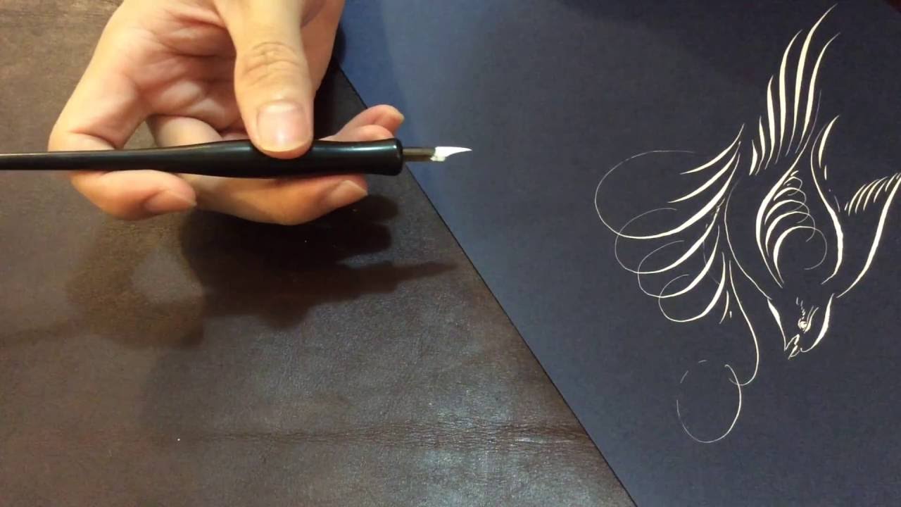 Off-hand Bird Flourishing With White Ink- Calligraphy by Hoang