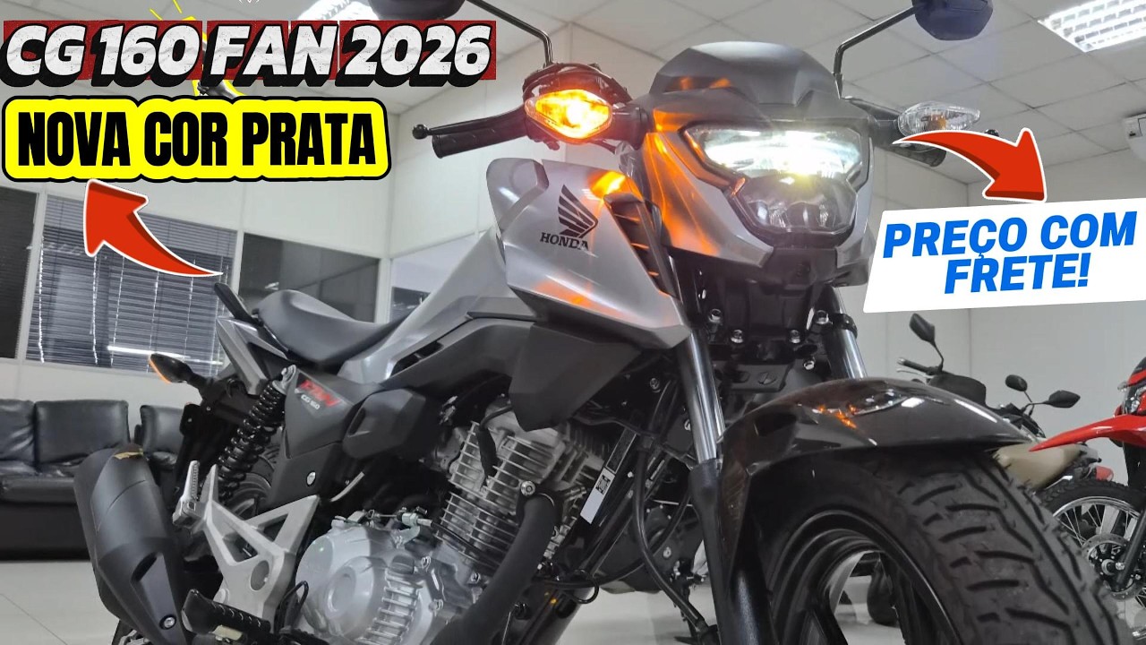 CHEGOU! Nova CG 160 FAN 2026 PRATA: Pre&ccedil;o REAL na Loja!