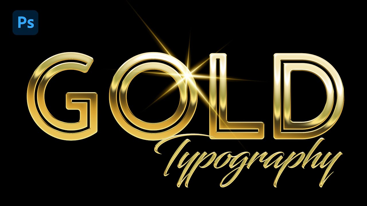 Как создать эффект золотого текста в Photoshop