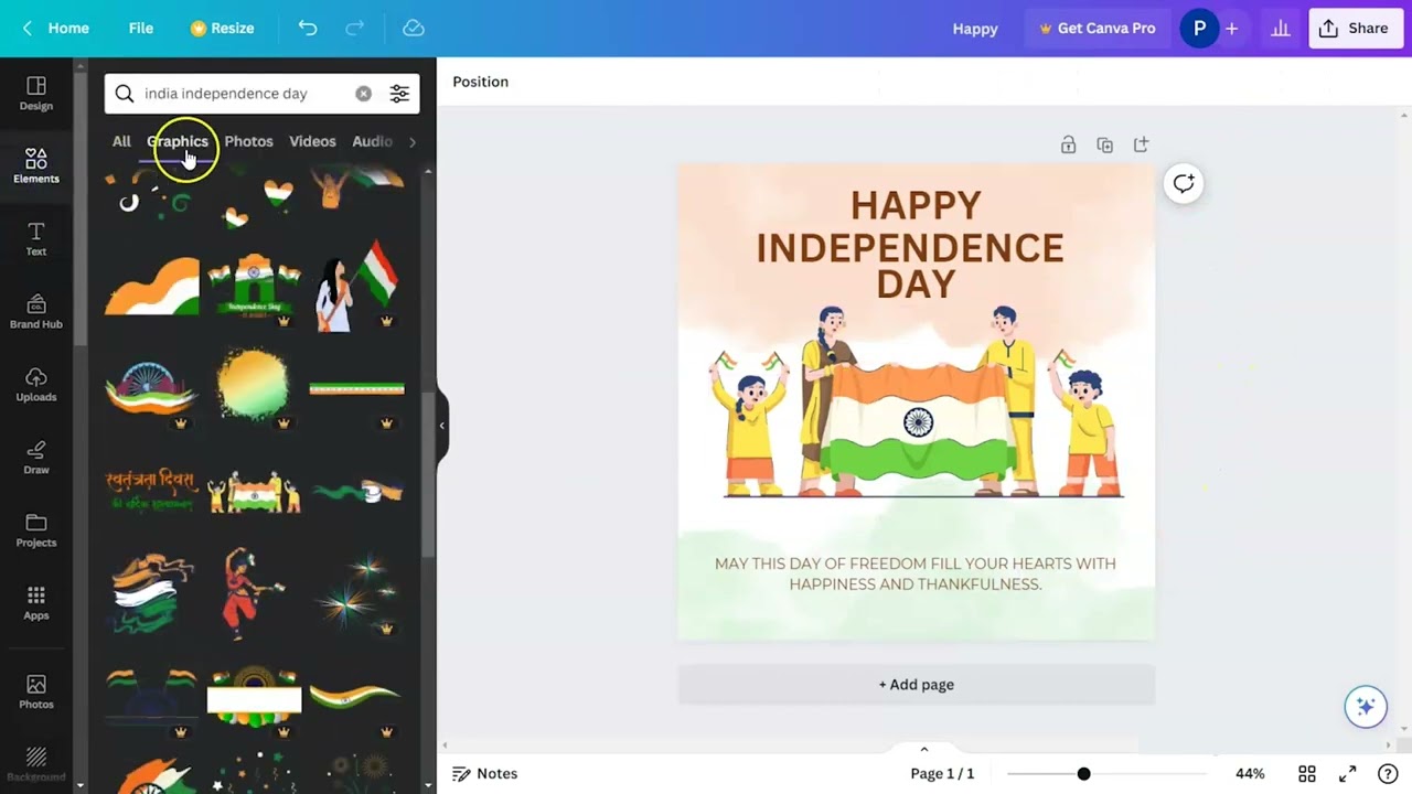 Creating Stunning India Independence Day Posts for FREE with Canva