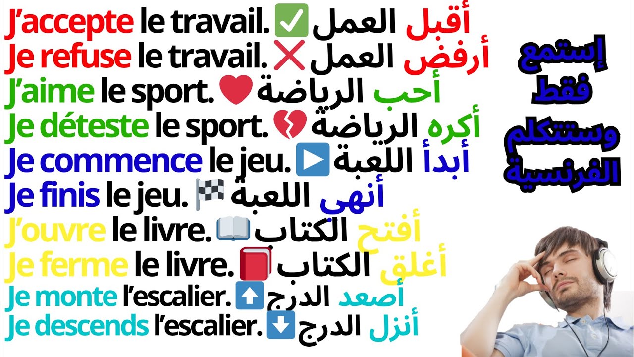 200 جملة فرنسية مهمة جدا مراجعة شاملة 😱 التحدث بالفرنسية 📚200 جملة بالفرنسية مترجمة للعربية 18
