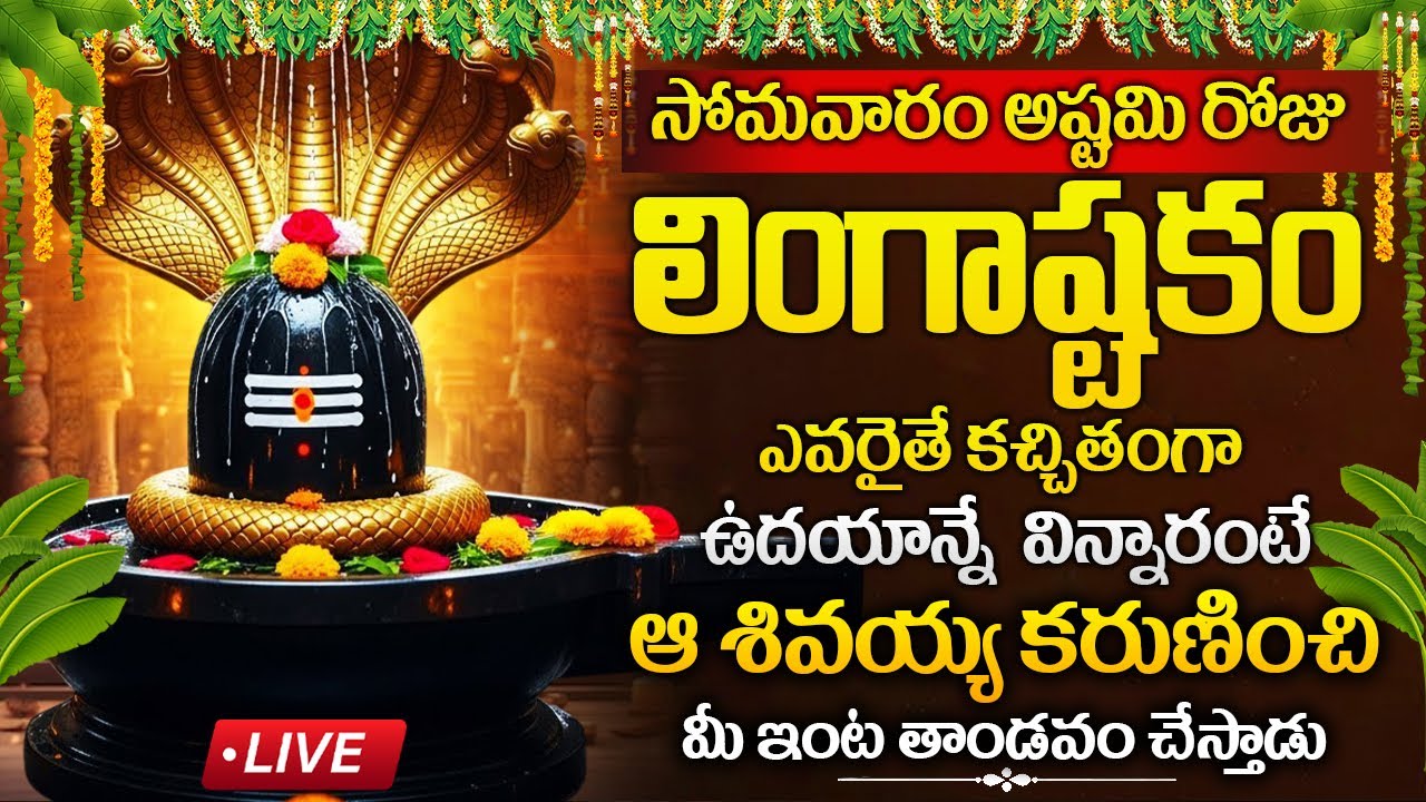LIVE: సోమవారం రోజు ఉదయాన్నే లింగాష్టకం వింటే మీ కష్టాలన్ని తొలగిపోతాయి | Lingashtakam Telugu