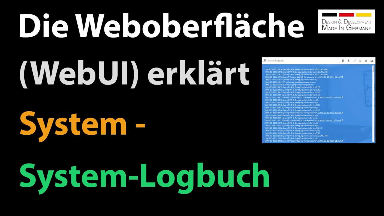 System - System-Logbuch (Log) / Anleitung zur Weboberfläche einer INSTAR 2K+ / 4K Überwachungskamera