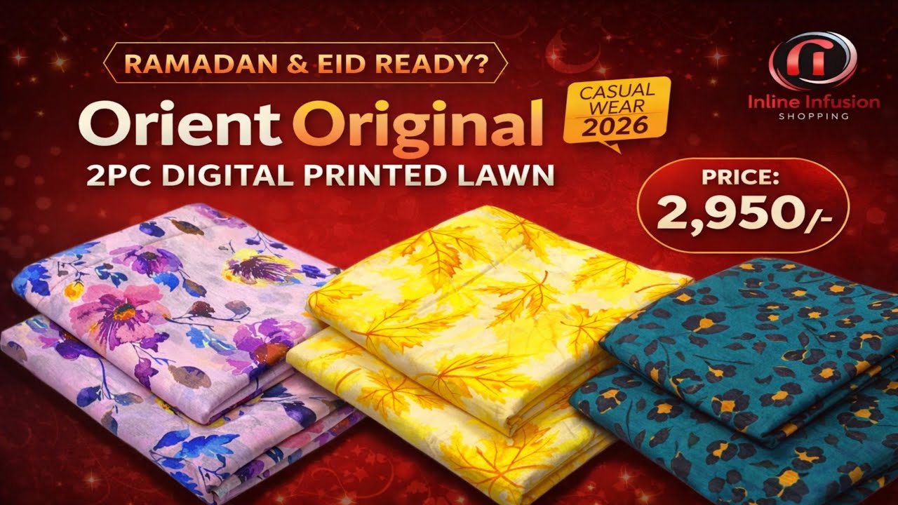Orient 2PC Digital Printed Lawn Collection 2026 | Summer Budget Casual Wear @InlineInfusion