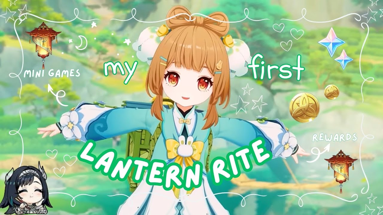My FIRST Lantern Rite!!! ⏾⋆☁︎｡⋆｡|mini games, Yaoyao outfit, rewards, lanterns cozy Genshin Impact