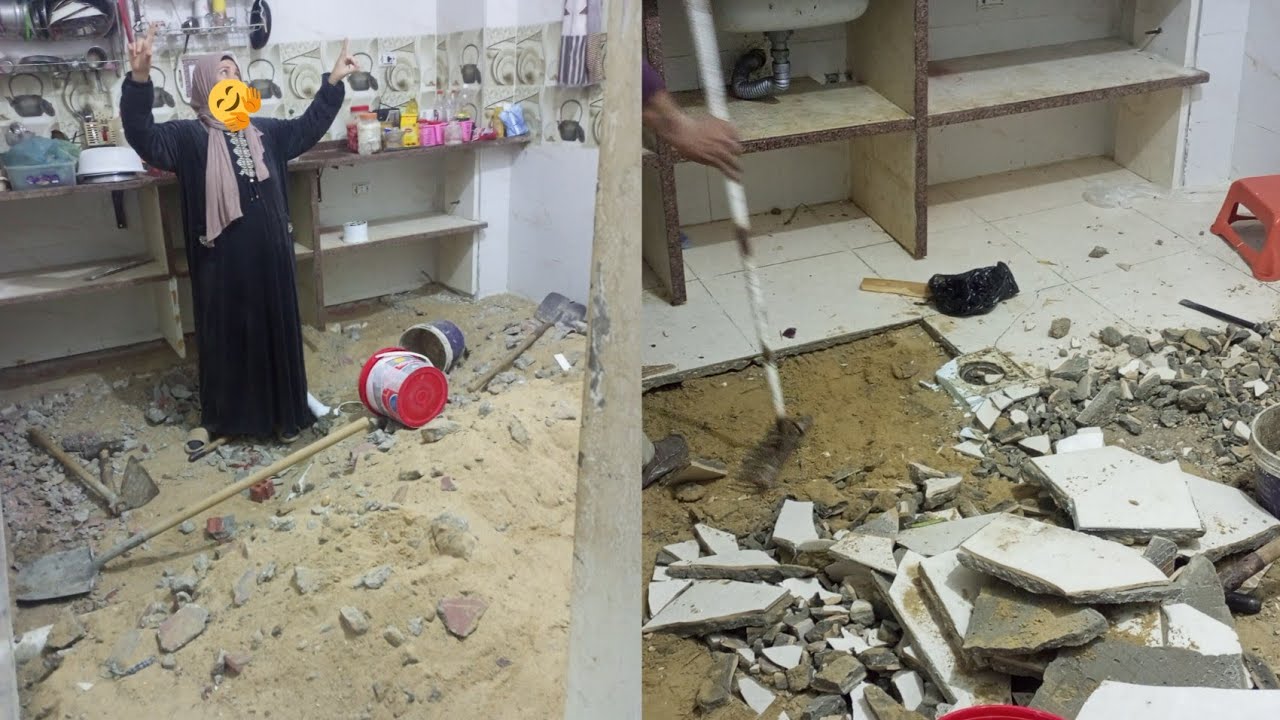 المطبخ إلى عشت عمرى احلم بيه🏡 ادمر قدام عنيا ربنا يعوض عليا #كسرت سيراميك المطبخ بسبب غلطه