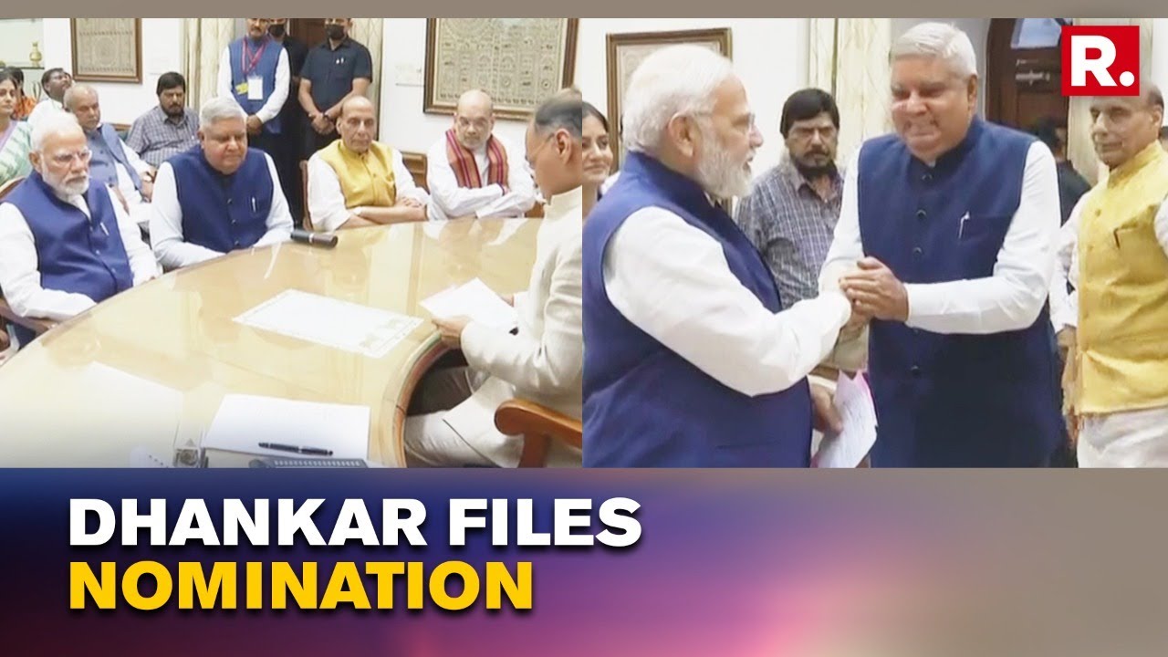 NDA's Vice Presidential Candidate Jagdeep Dhankhar Files Nomination Papers In Presence Of PM Modi