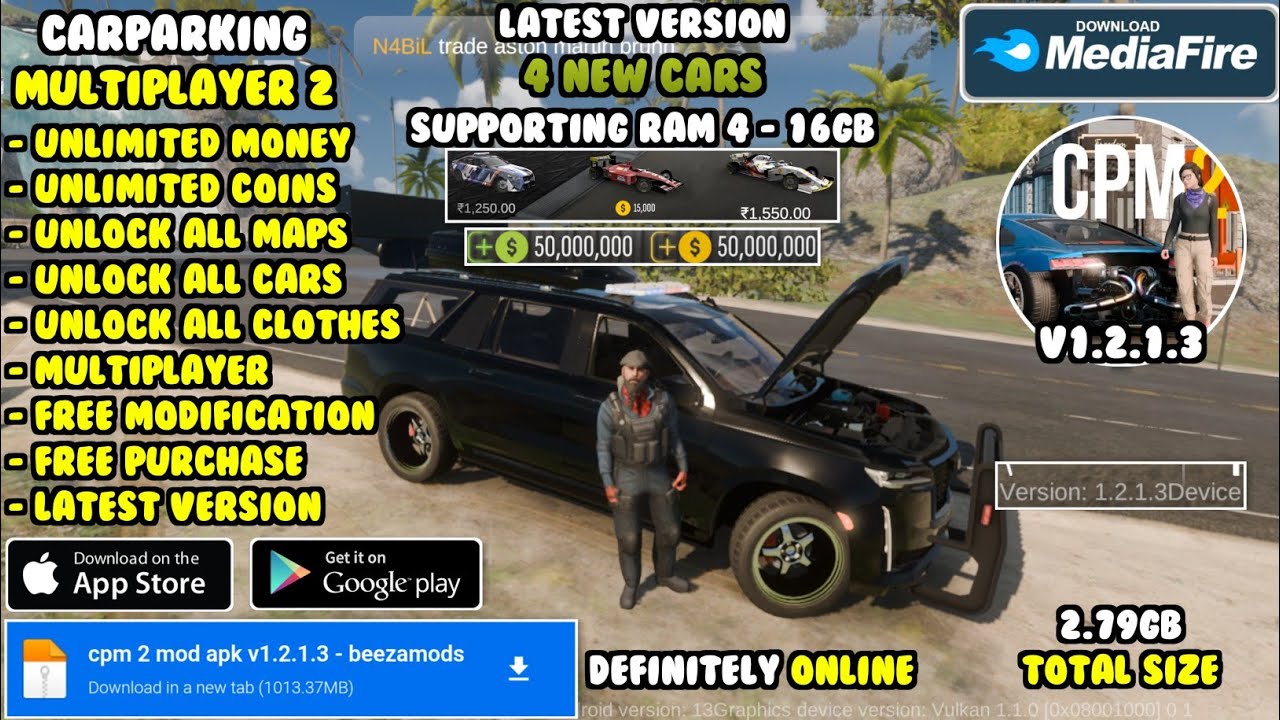 cpm 2 mod apk v1.2.1.3 | 4 new cars added, unlimited money, unlock all cars and clothes