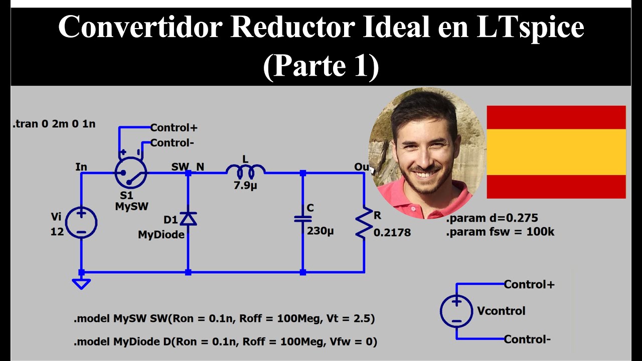 Convertidor Reductor Ideal en LTspice (Parte 1): Circuito