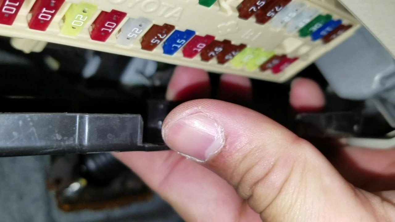 Location of 2 fuse box panels in Toyota Camry 2006-2011