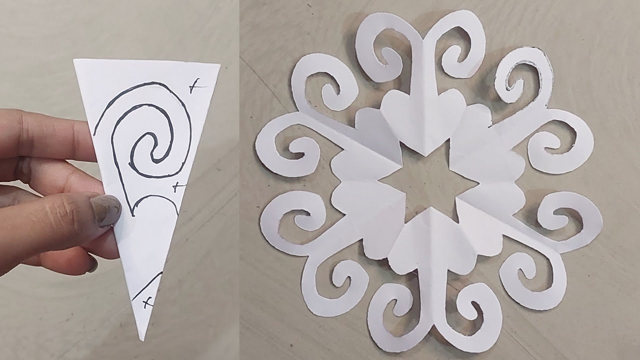 How to make easy and beautiful snowflakes ❄️♥️ #papercraft #snowflakes #part 145