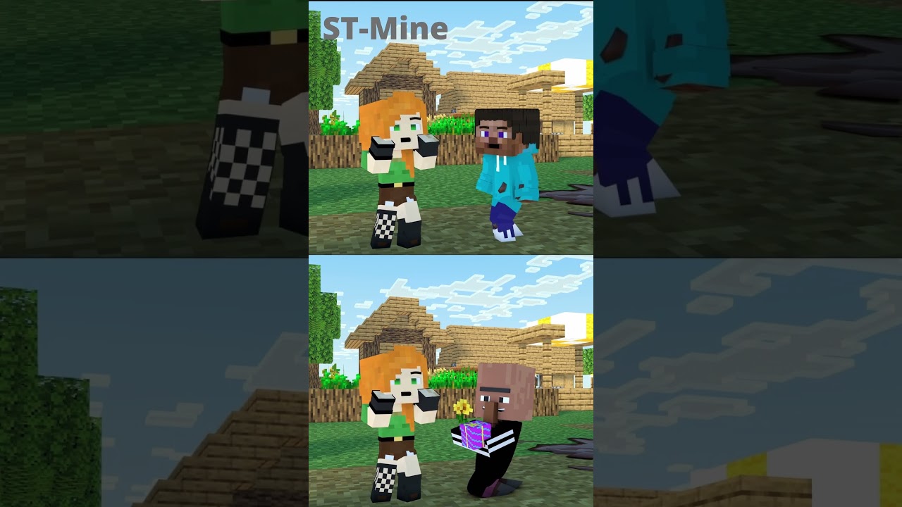 Date with Alex. Baby Steve VS Bad Villager. #shorts