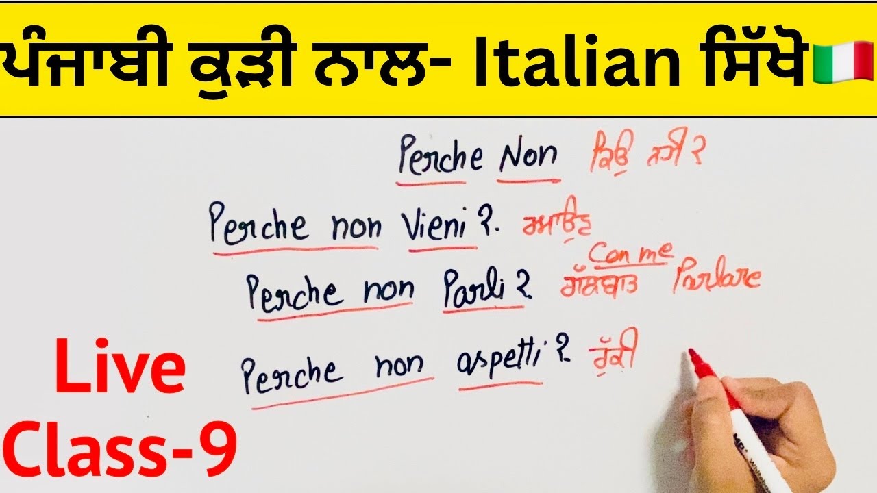 ਇਟਾਲੀਅਨ ਸਿੱਖੋ Punjabi ਕੁੜੀ ਨਾਲ Class-9 Daily Conversation | Punjabi to Italian 🇮🇹