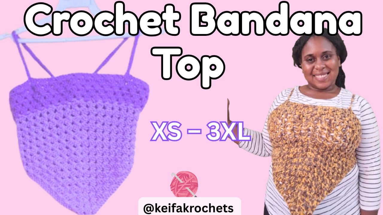 “Easy Granny-Stitch Bandana Crop Top 🧶 | Crochet Crop Top | Crochet Summer Top, Crochet Top.