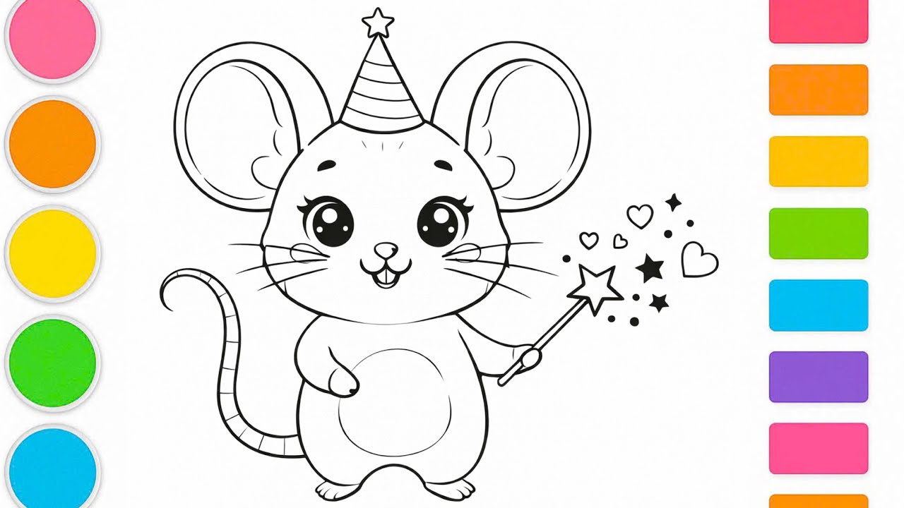 How to draw a cute mouse | Step by Step