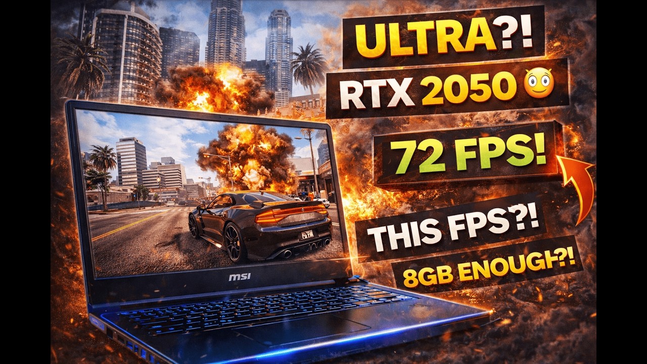 GTA 5 ULTRA on RTX 2050 Laptop?! 😱 MSI Cyborg i5-12450H FPS Test #fps #rtx2050 #i5-12450