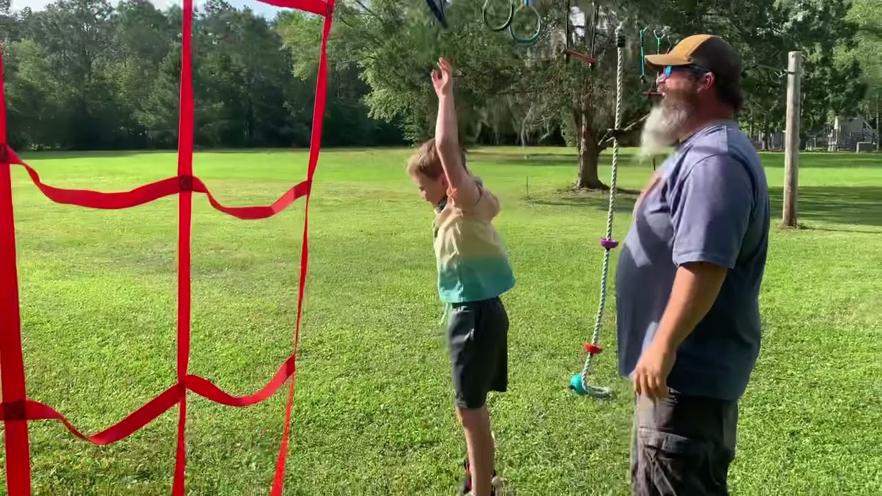 Testing Slackers Ninjaline Backyard Kid Ninja Warrior Obstacle Training