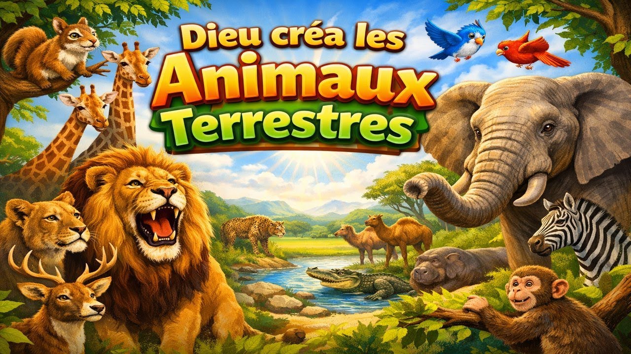 Le 6ᵉ jour de la Création #CreationDuMonde#HistoireBiblique#AnimauxTerrestres#BiblePourEnfants