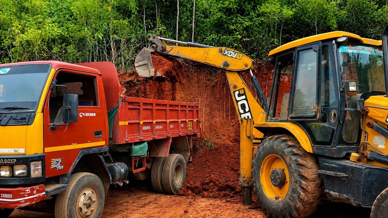 Perfect jcb soil loading work 👌😱| Powerful backhoe operating skill and idea 🔥|