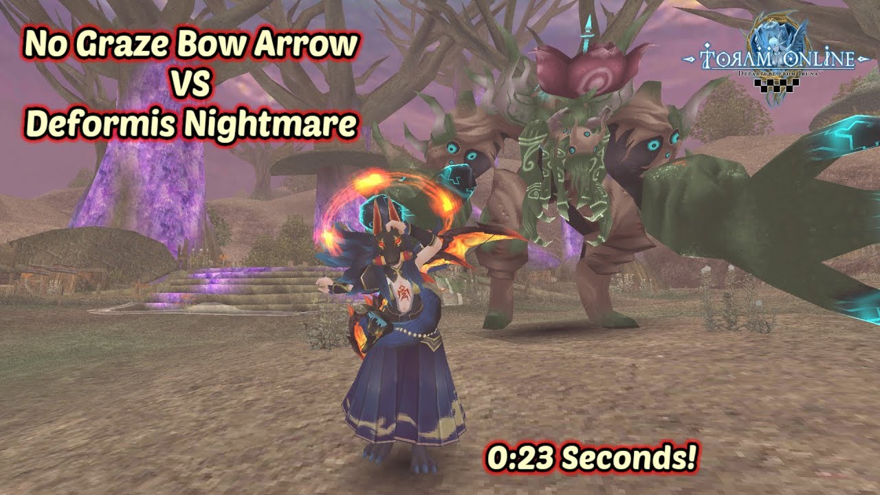 Toram Online - No Graze Bow Arrow Solo VS Deformis Nightmare (0:23)