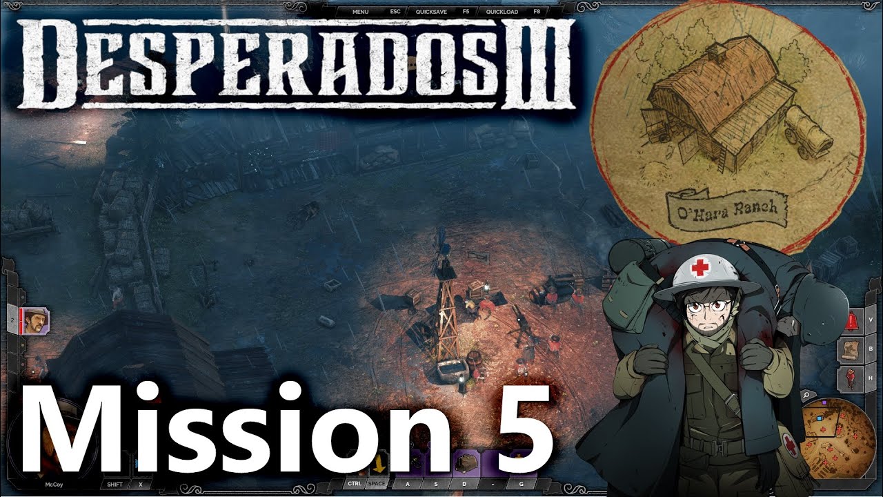 Desperados 3 (HARD) Mission #5 O'Hara Ranch// Walkthrough