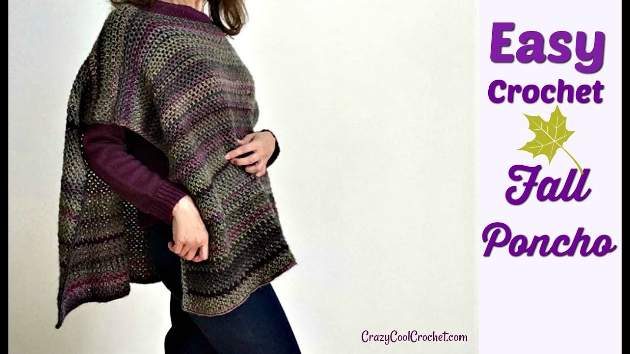 Easy Crochet Fall Poncho