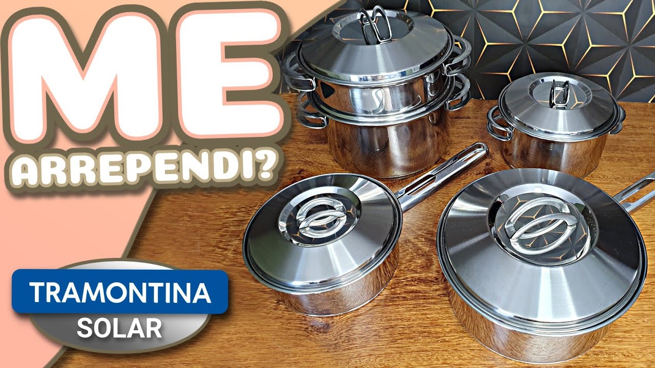 NÃO COMPRE ESSE JOGO de PANELAS INOX TRAMONTINA SOLAR Antes de VER esse Vídeo!! Minhas considerações