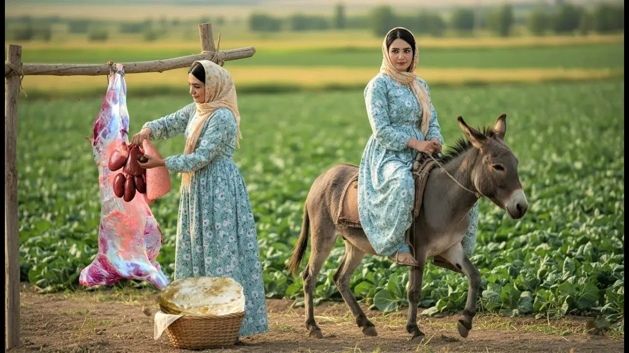 Village Life In Iran: Amazing Bread Baking & Donkey Riding By A Girl