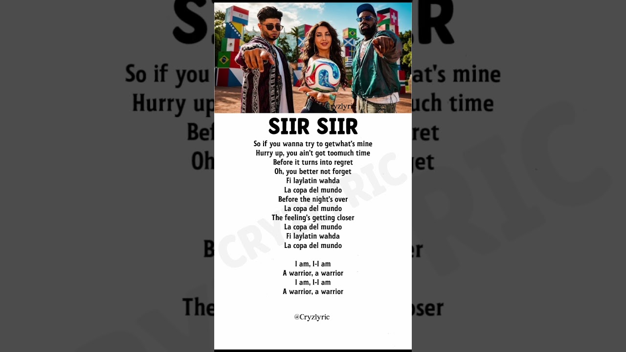 Siir Siir Lyrics (Part-3) - Nora Fatehi, Vegedream, Sanjoy #lyrics #siirsiir #fifaworldcup #music