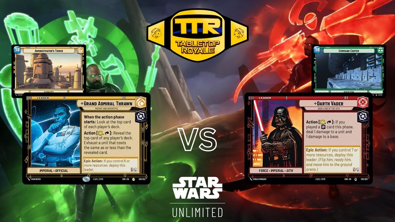 Star Wars Unlimited Tournament of Champions Match 49 - Vader Green vs Thrawn Yellow
