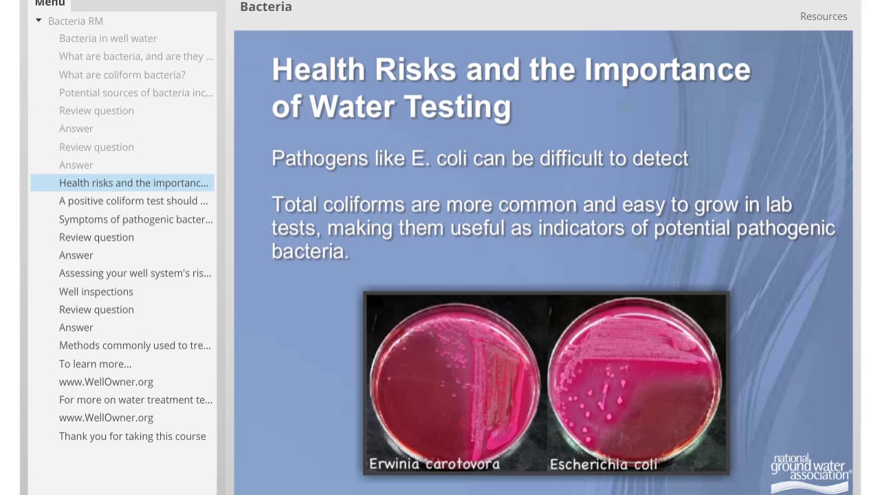 Well Owner Lessons - Bacteria