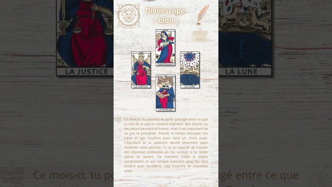 ✨ Guidance Mensuelle - Divin'scope - Juillet 2025 ✨