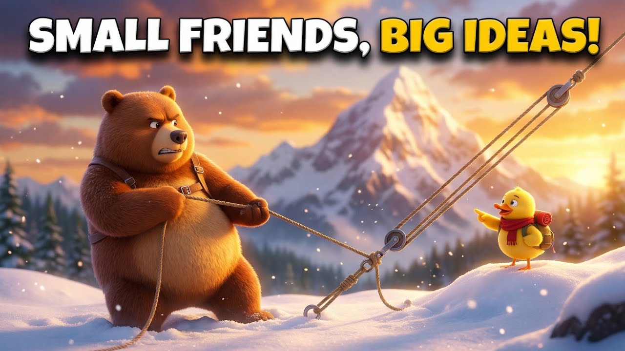  Small Friends, Big Ideas! 🐻🌨️ | The Pulley on Snow Hill | Kids Science Adventure