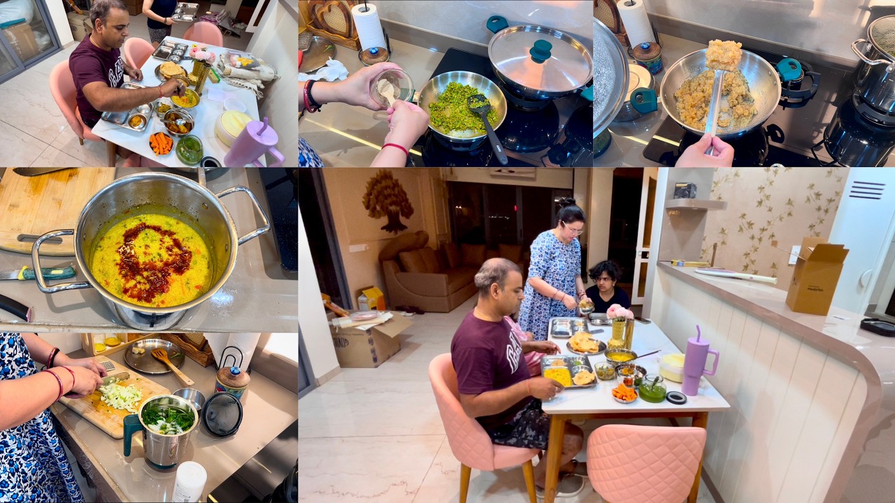 First *DAWAT* in My New Kitchen | 5 Indian Simple Veg Dinner Routine Recipes #vegrecipes #dinner