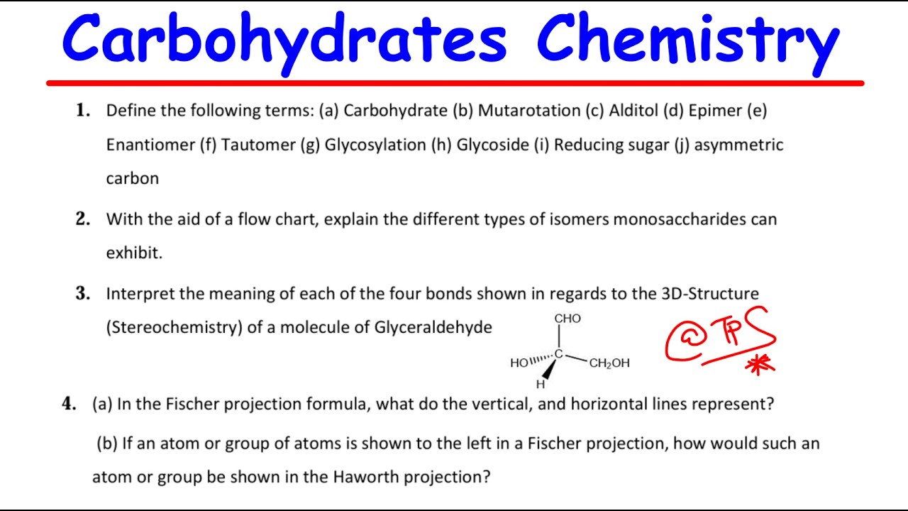 CARBOHYDRATES  - STEP BY STEP TUTORIAL SHEET SOLUTIONS