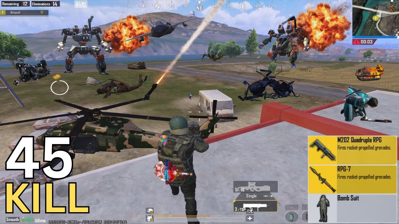 OMG 🤯 One Side Domination With M202 in Payload 💥 Destroy Tank, Helicopter, Robot 🔥 || PUBG MOBILE ||