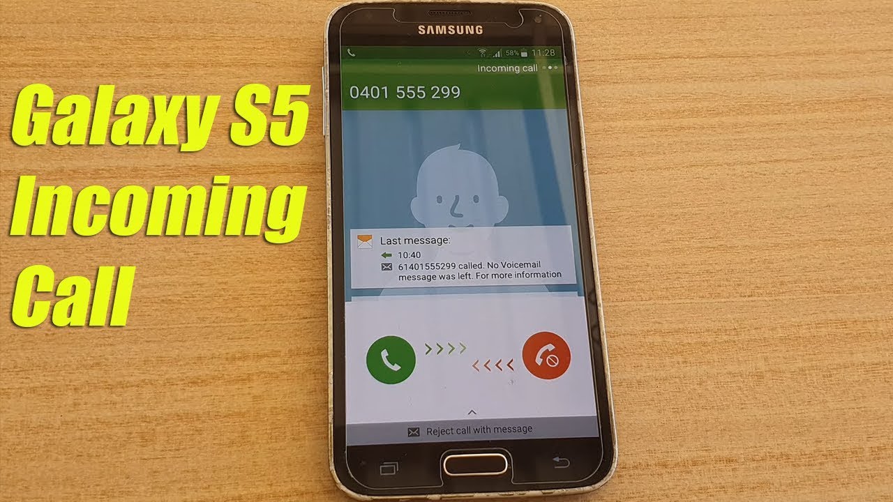 Galaxy S5 Incoming Call With 