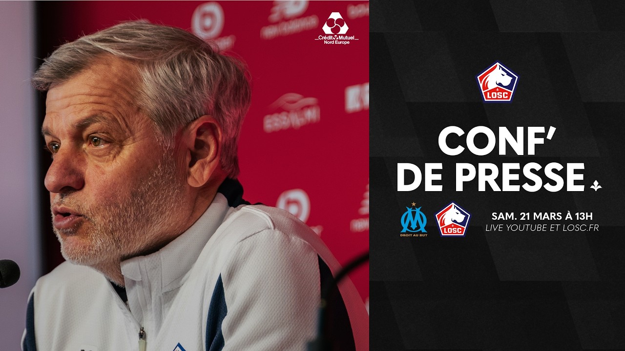 Suivez la conf&eacute;rence de presse avant OM-LOSC avec le Cr&eacute;dit Mutuel Nord Europe 🎙️