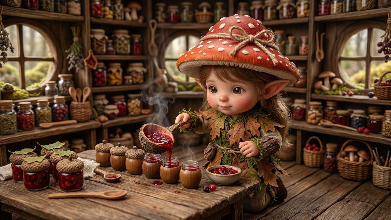 A Peaceful Day in the Tiny Mushroom Elf Village 🍄 Relaxing Celtic Music & Cozy Forest Ambience