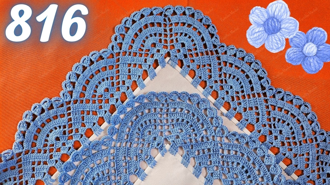 Hermosas ondas a crochet para servilletas y manteles 🌺 Puntilla 816