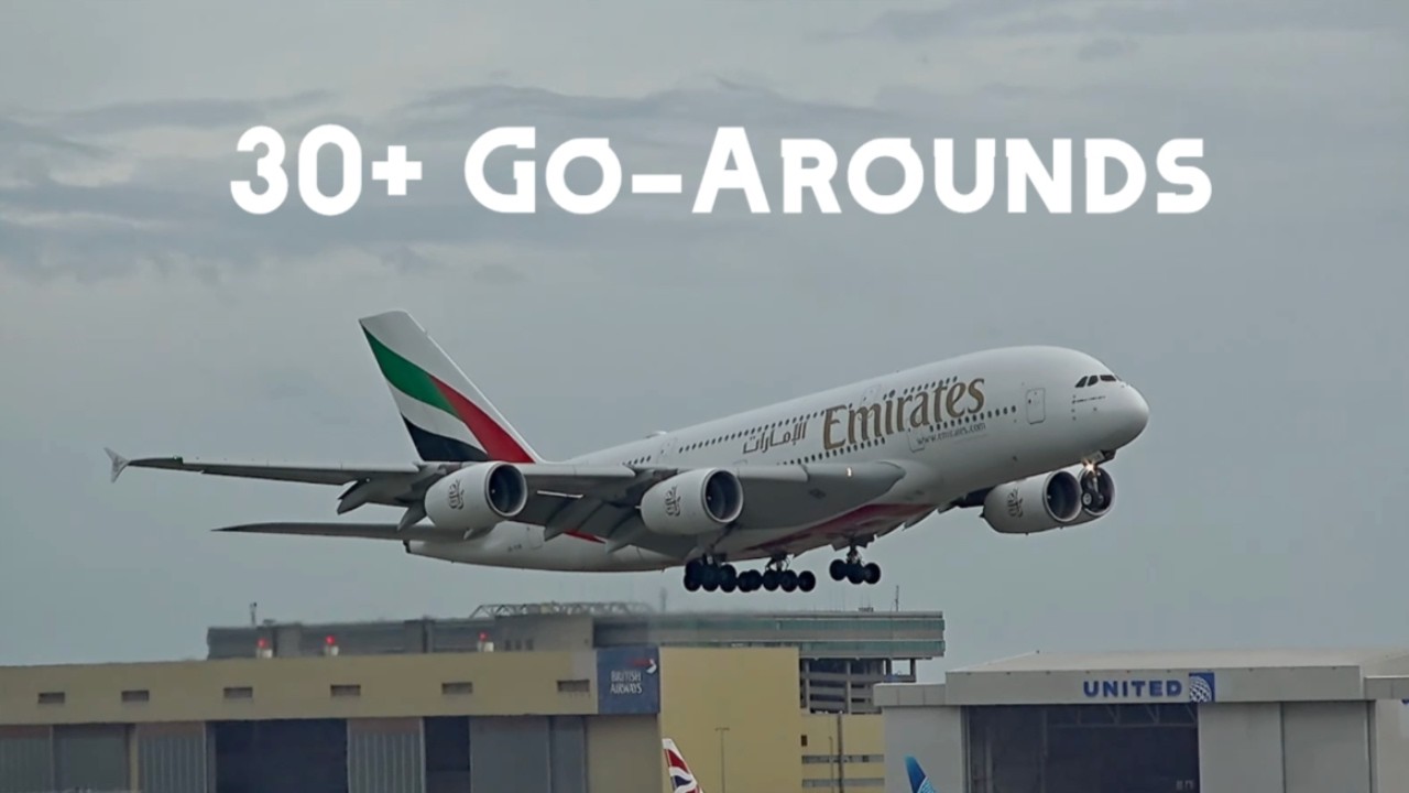 Heathrow Go-Arounds | HD | 30+ Go-Arounds | 20 Minutes | [Credit: Flight Focus 365]