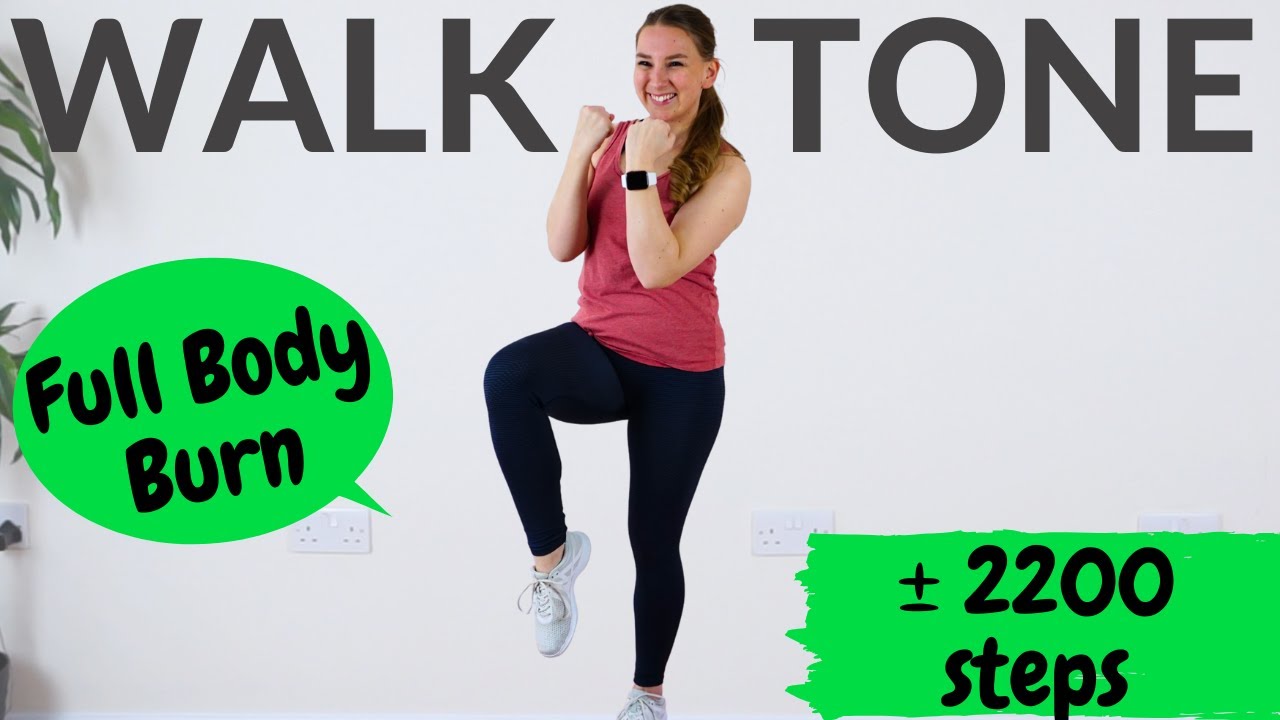2200 STEPS WALK & TONE  || 20min Full Body Walking Workout At Home || High Energy
