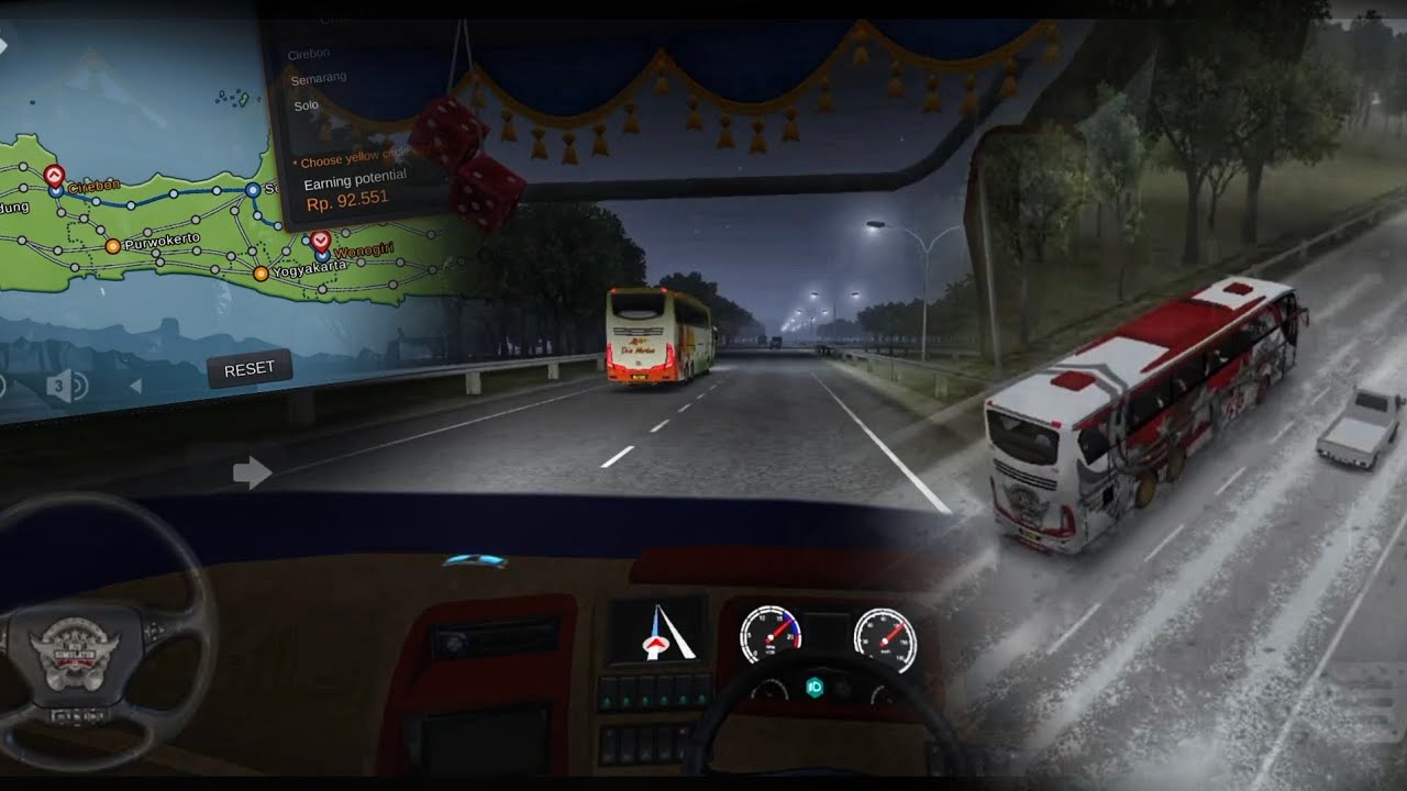 🚌Bus simulator indonesia / cirebon➡️wonogiri / Long drive and Raine weather ⛈️