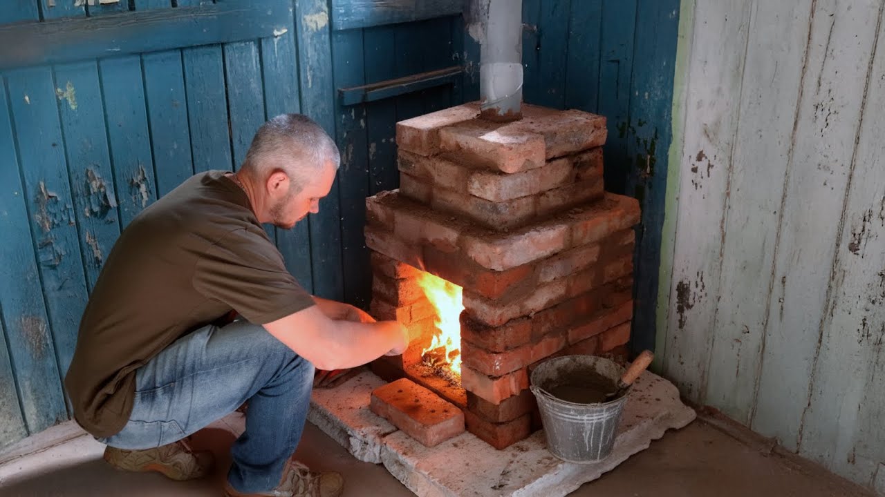 From Ruin to Warmth: Fixing an Abandoned Cabin & Brick Stove Build (ASMR)