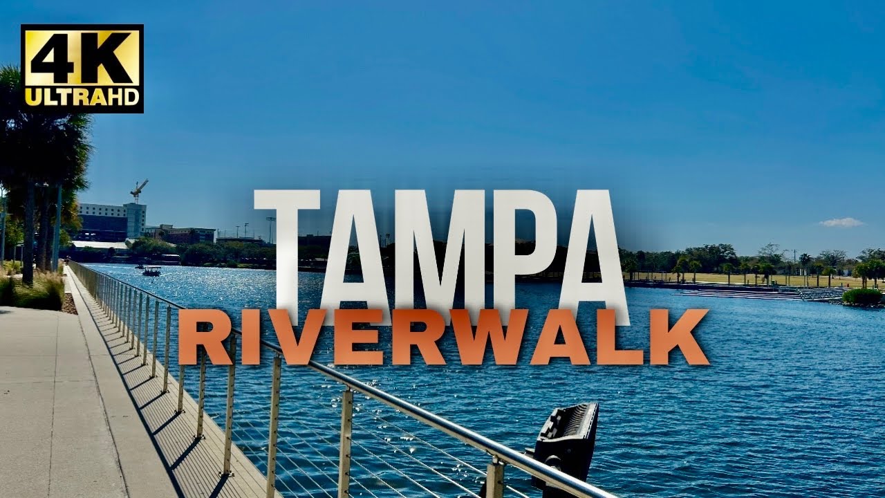 Walking Tour of The Downtown Tampa Riverwalk [4K]