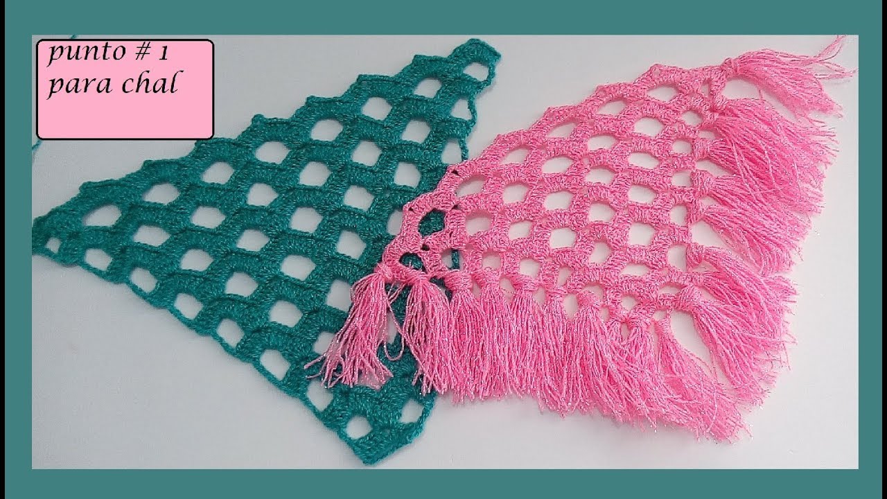 Crochet : Punto para Chal en V # 1