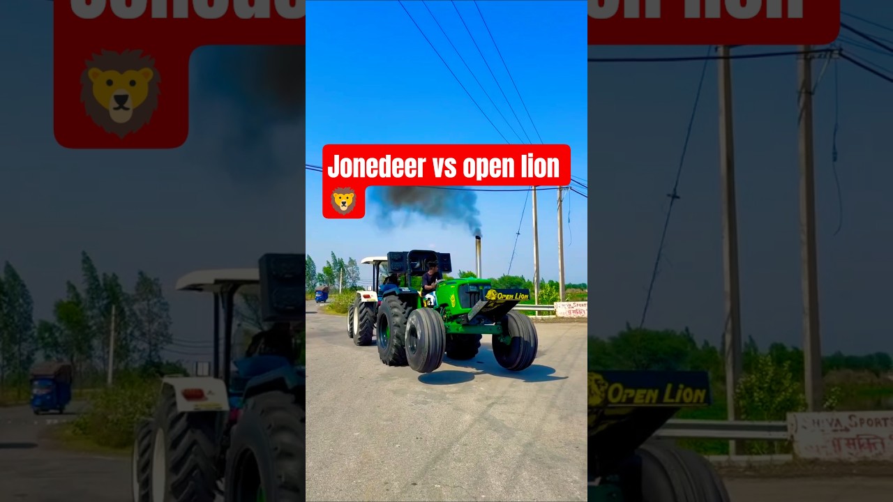 New holland vs open lion 😱 tractor 🚜#nishudeswal #openlion #holland #trending #tractor #stuntking
