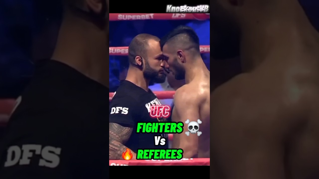 UFC Fighters Vs Referees 😱💥🔥 #mma #ufc #shorts #shortsfeed #headshot #referee #viralvideo #fighting
