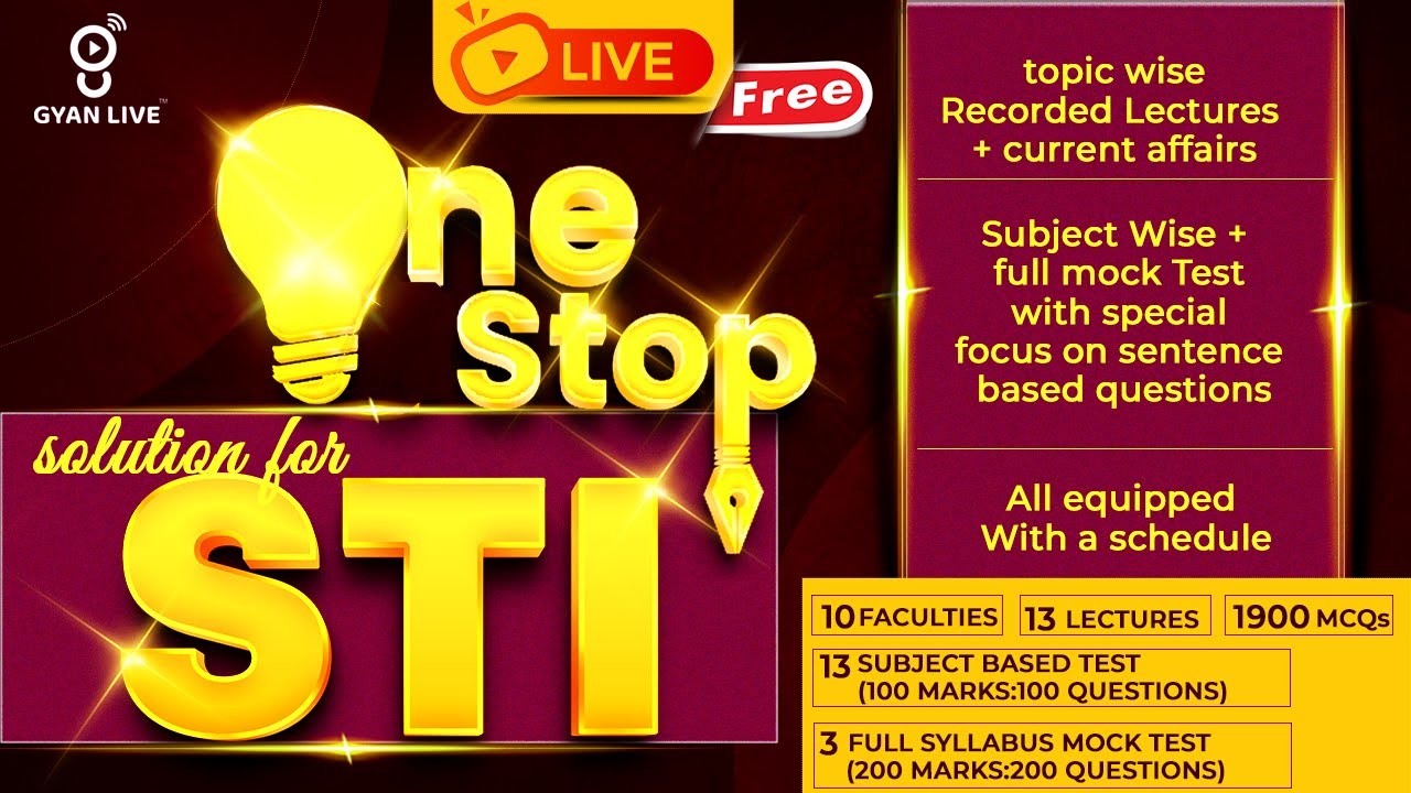 ONE STOP SOLUTION FOR STI PRELIMS 2026 | 06:30 PM 29-11-2025